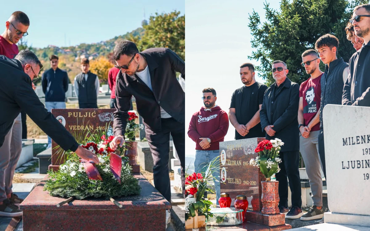 Delegacija FK Sarajevo na grobu Vedrana Puljića