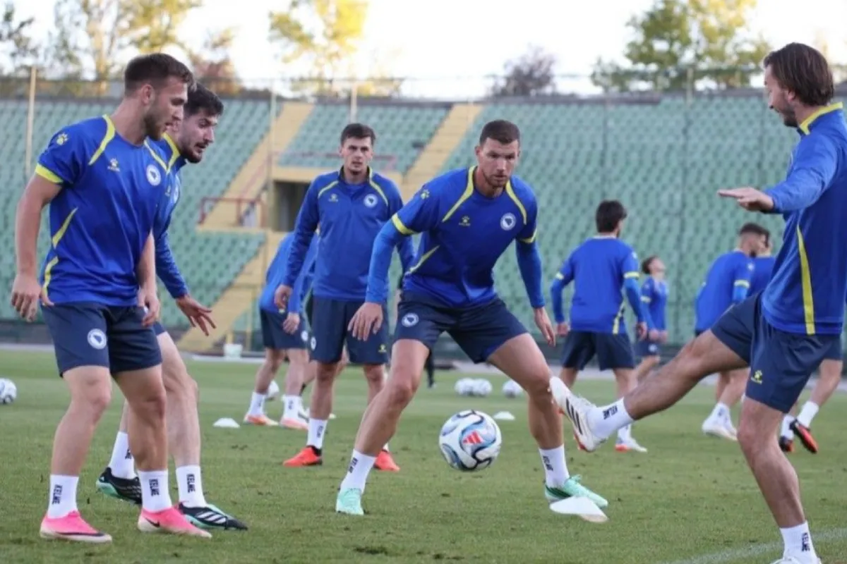 Edin Džeko na posljednjem treningu s reprezentacijom BiH