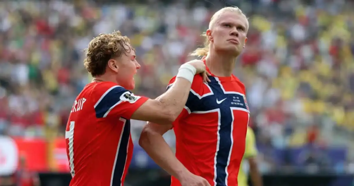Erling Haaland slavi gol za Norvešku