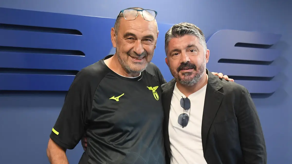 Gennaro Gattuso i Kenneth Taylor na treningu Lazija