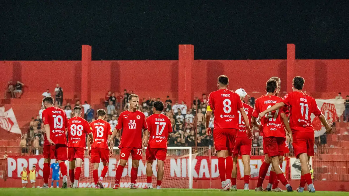 Igrači FK Velež na terenu