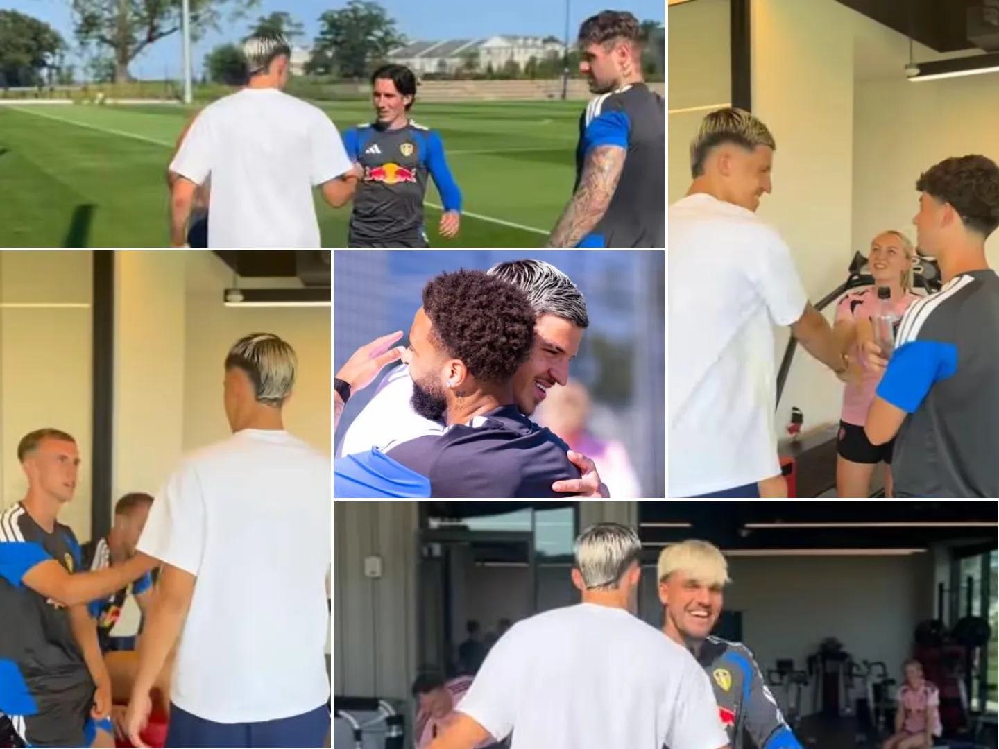 Tarik Muharemović u dresu Leeds Uniteda pozdravlja saigrače