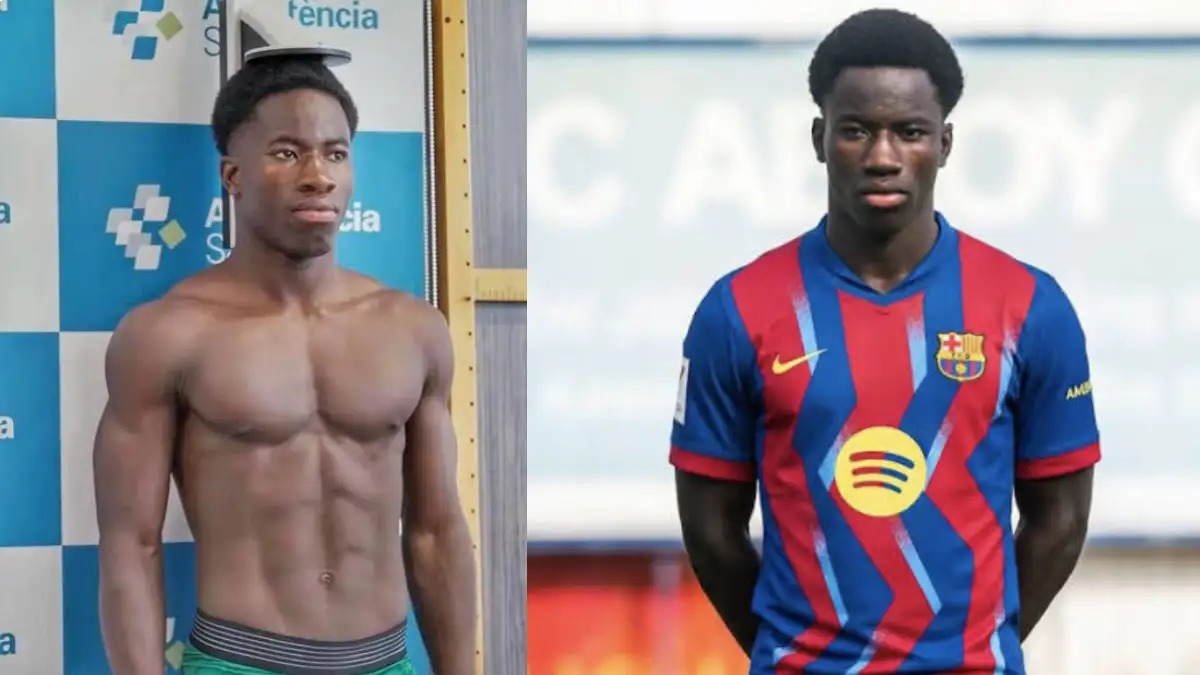 Ebrima Tunkara na treningu Barcelone