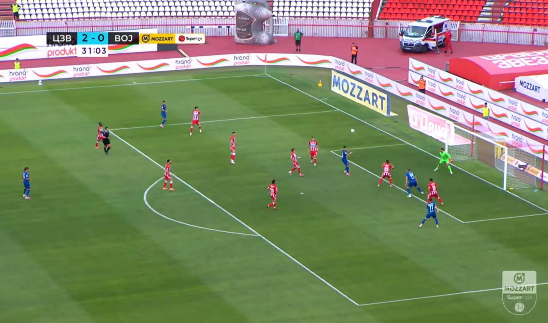 Nardin Mulahusejnović slavi gol u dresu Vojvodine protiv Crvene zvezde
